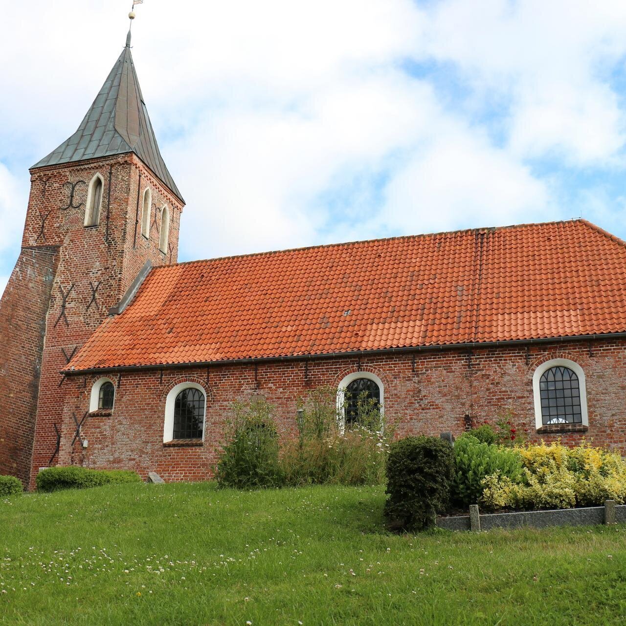 Blick auf die St. Stephanus Kirche in Westerhever