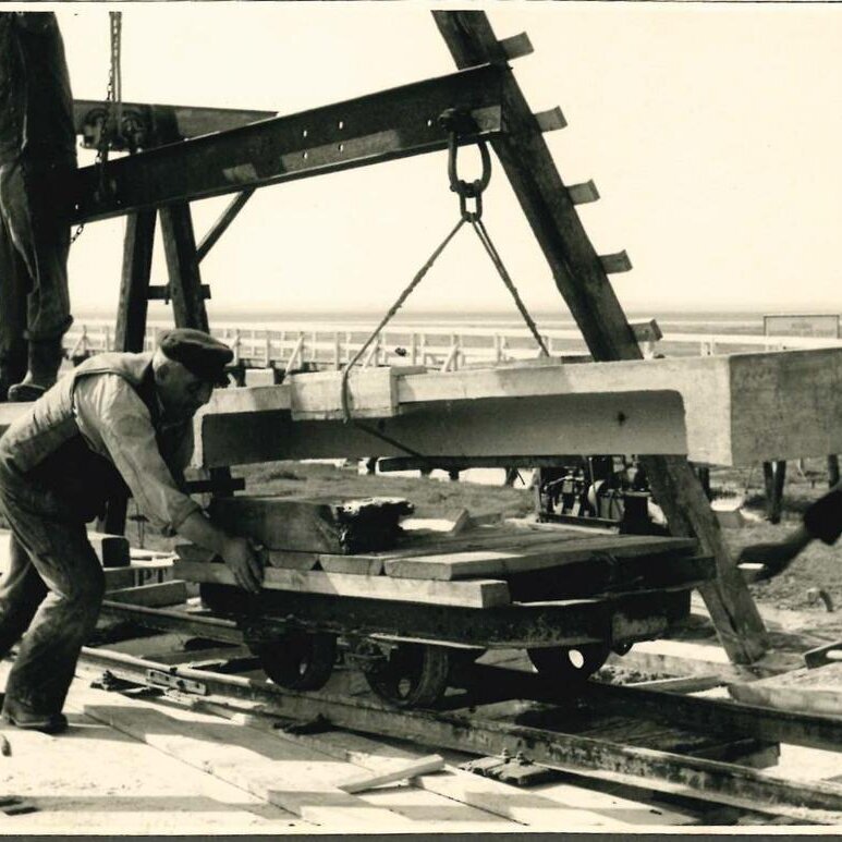 Bauphase der Seebrücke 