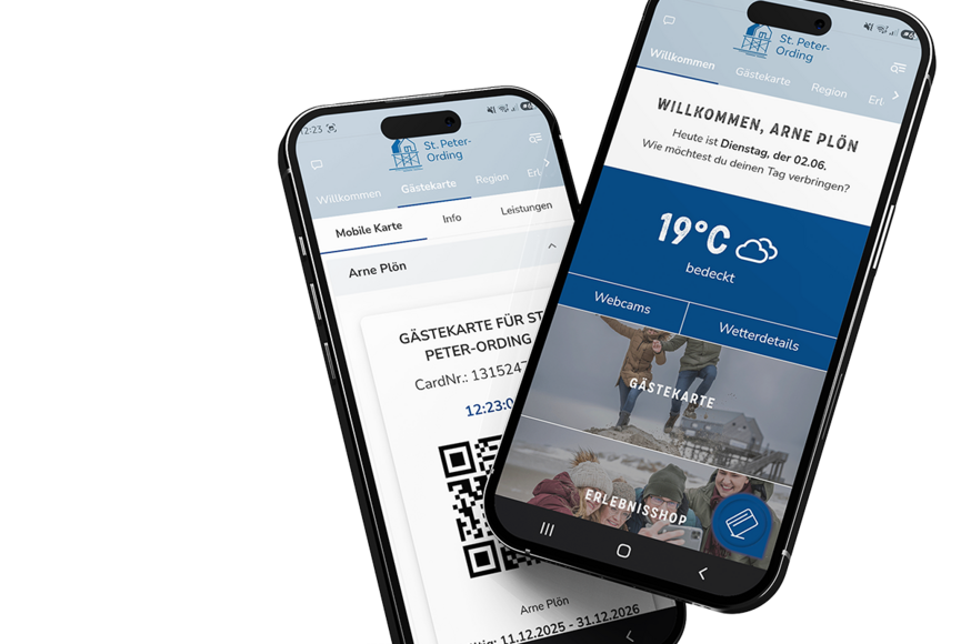 Mockup vom Handy mit digitaler Gästekarte