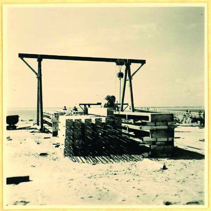 Bau der Seebrücke 