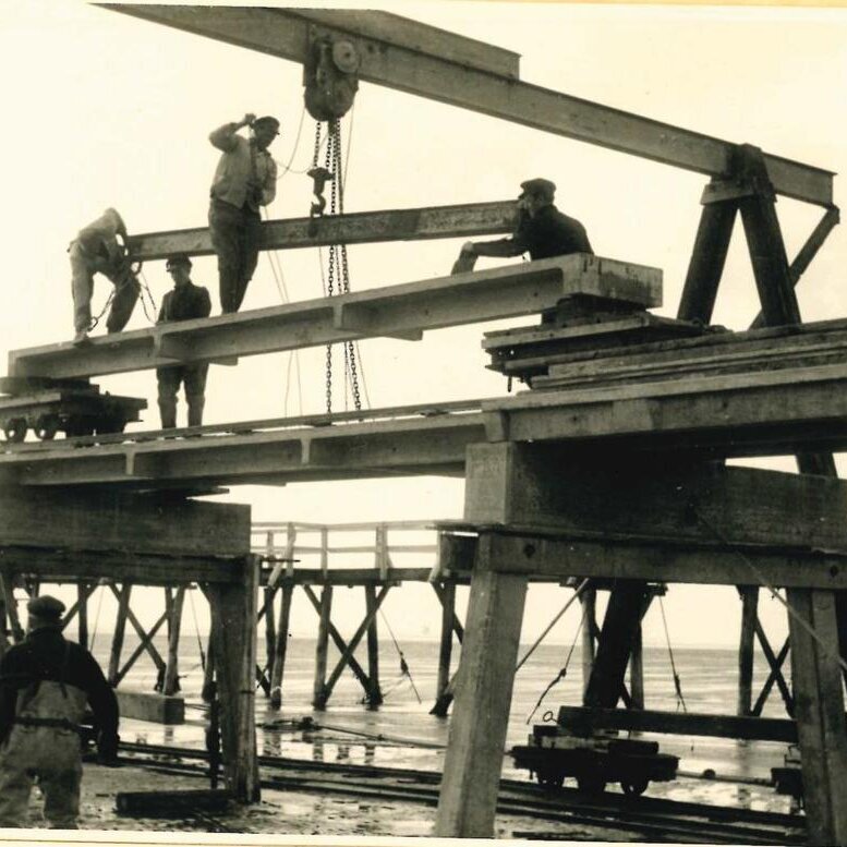 Bauphase der Seebrücke 