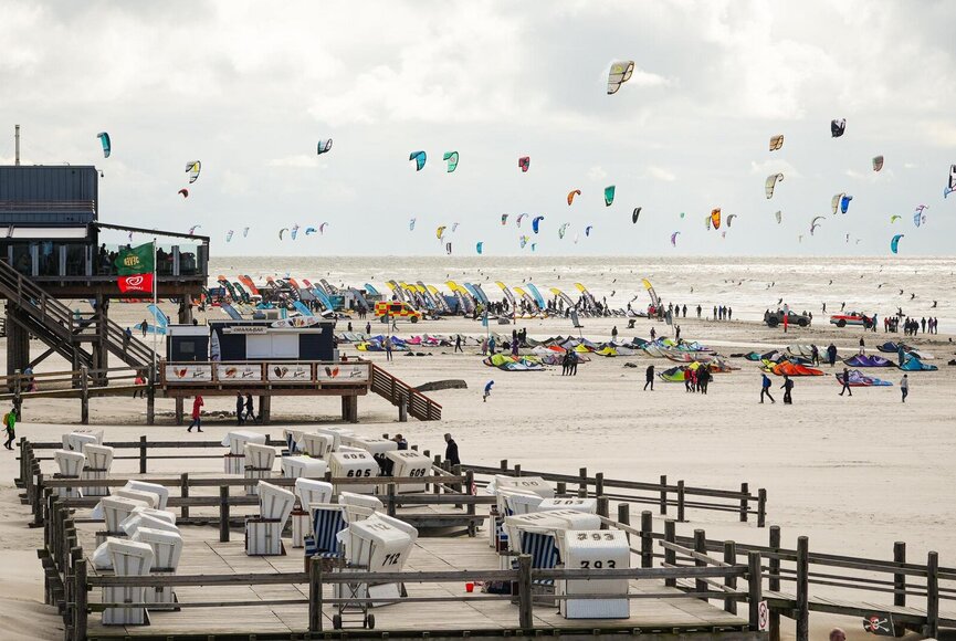 Blick auf die Kitesurf Masters