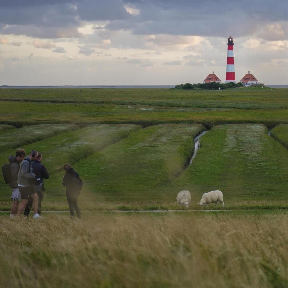 Die Filmagentur macht Filmaufnahmen rund um den Westerhever Leuchtturm