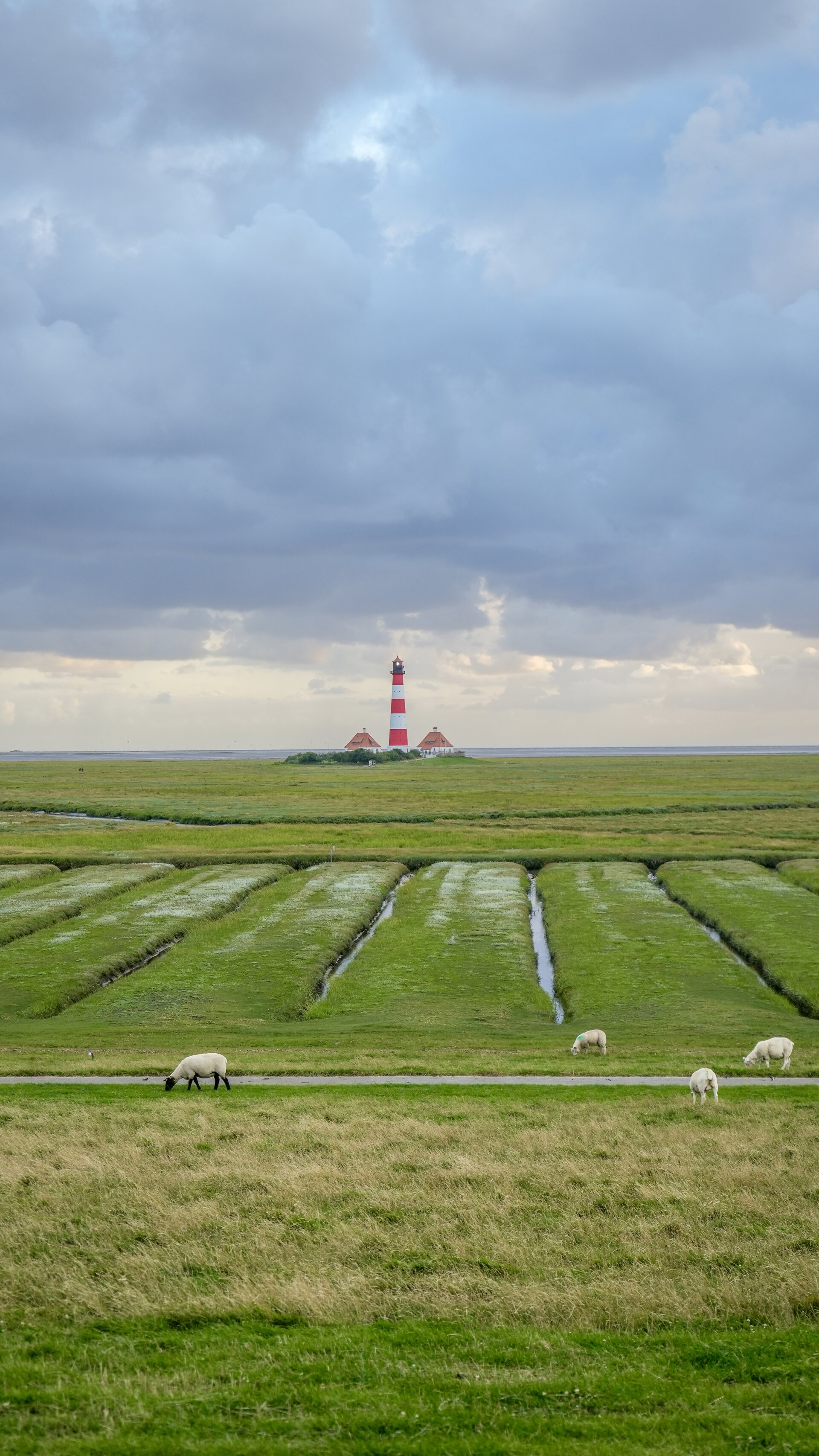 Der Westerhever Leuchtturm auf der Halbinsel Eiderstedt