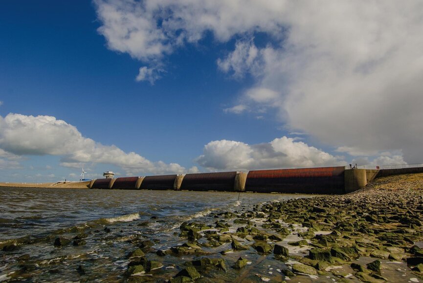 Blick auf das Eidersperrwerk