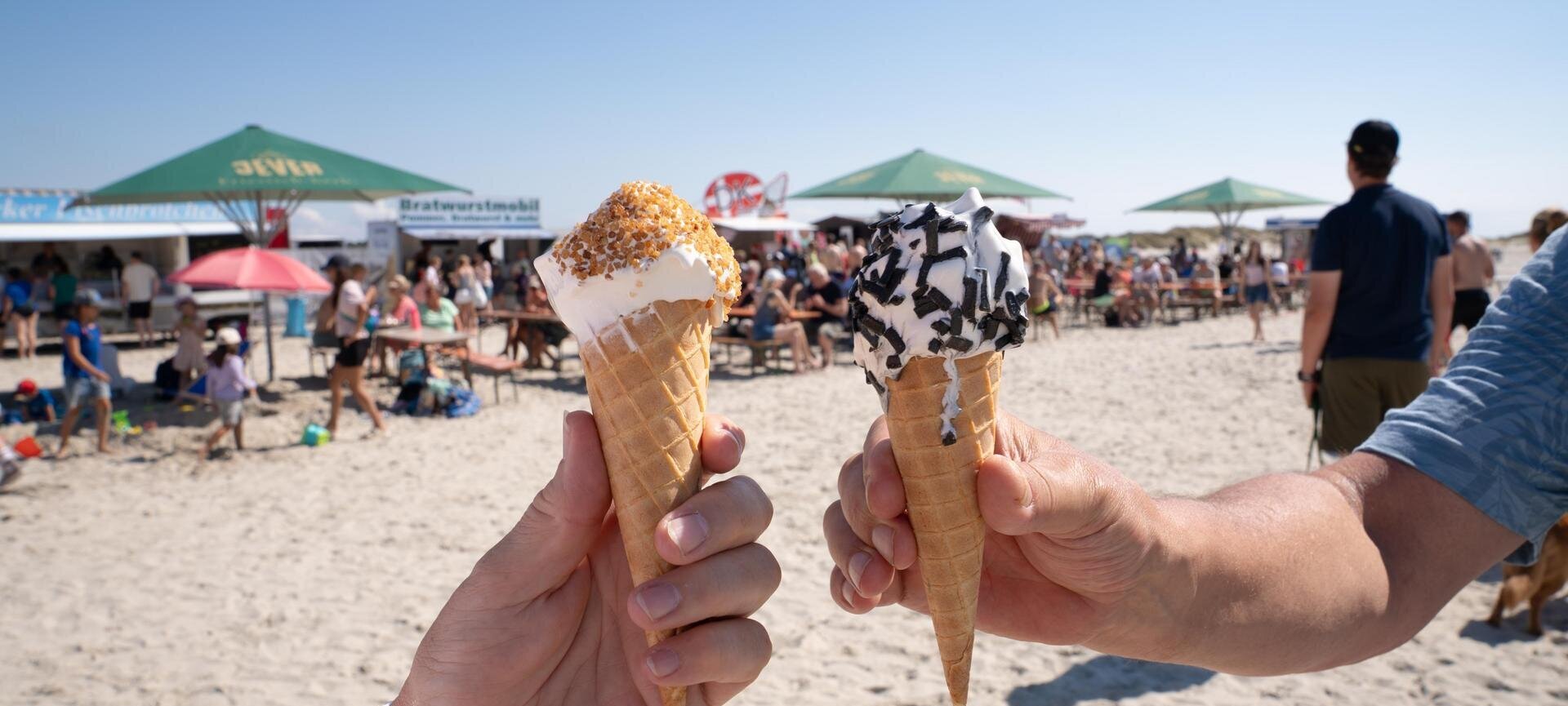 Eis beim Beach Soccer 